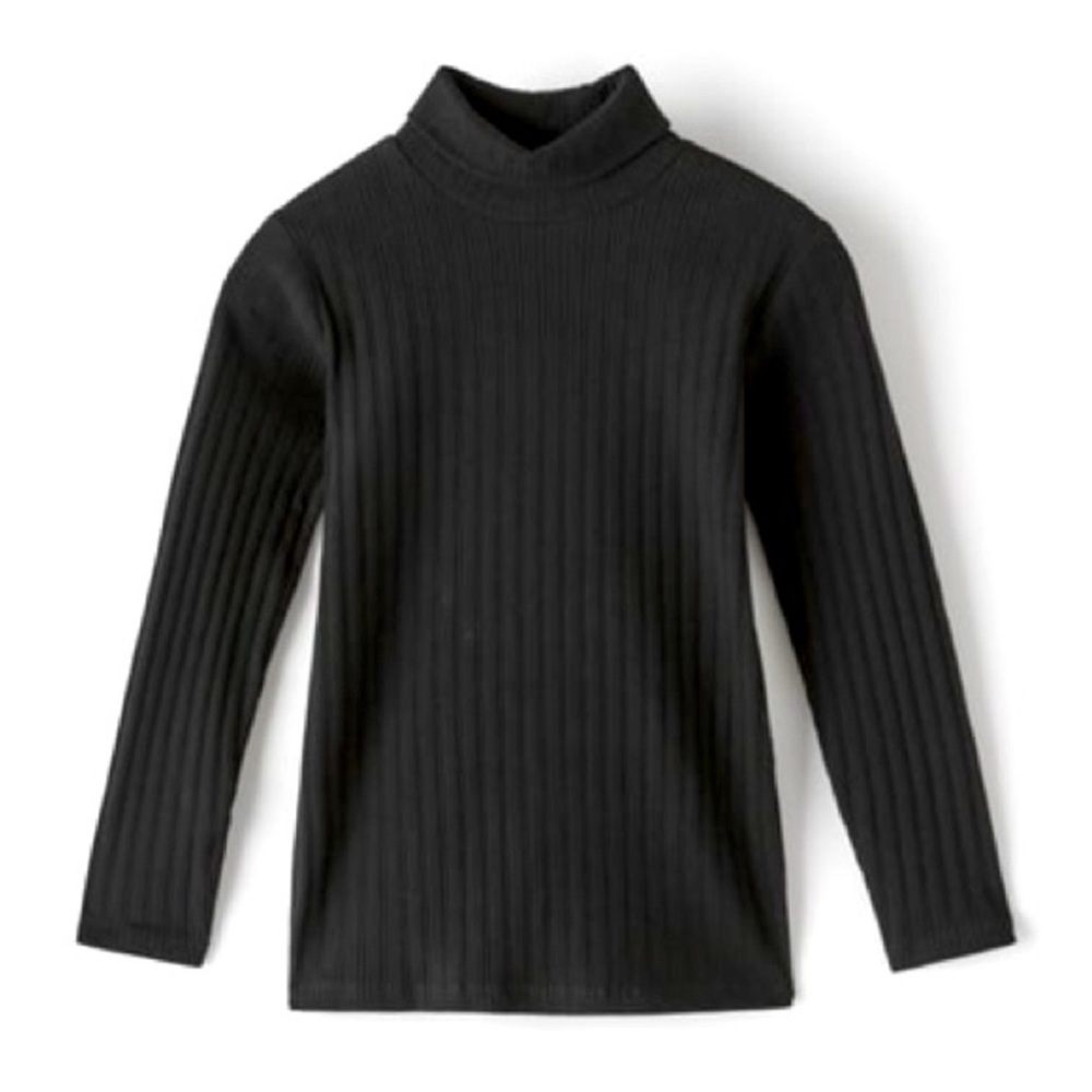 Zara Black Ribbed Long Sleeve Turtleneck Basic Top | Size 13-14